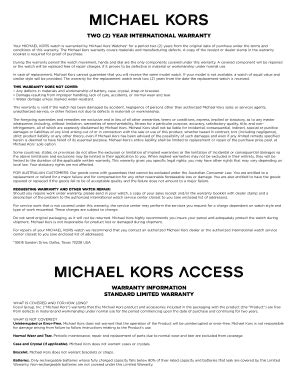 slaapregistratie michael kors|michael kors warranty claim.